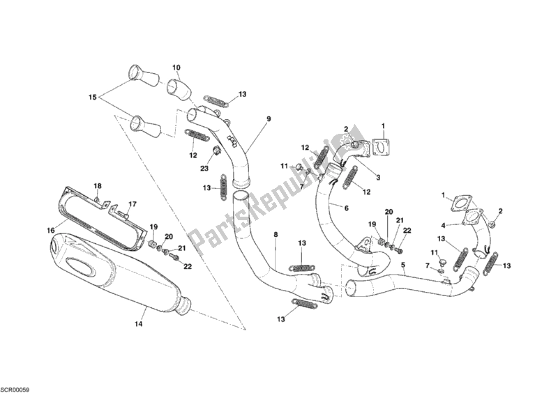 Wszystkie części do System Wydechowy Ducati Superbike 999 RS 2005